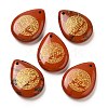 Natural Red Jasper Drop Pendants G-C158-01H-1