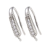 Brass Micro Pave Clear Cubic Zirconia Earring Hooks KK-U008-06P-1