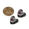 Heart Acrylic Printed Stud Earrings for Women EJEW-G418-01D-5