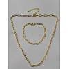 Brass Paperclip Chains Necklaces & Bracelets Sets SJEW-PH01378-04-1