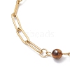 3Pcs Natural Carnelian & Green Aventurine & Tiger Eye Beaded Link Chain Bracelets BJEW-JB12657-4