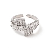 Brass Micro Pave Cubic Zirconia Open Cuff Rings RJEW-R146-16A-P-3