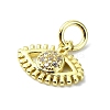 Eye Theme Brass Micro Pave Cubic Zirconia Charms KK-H475-58G-07-2