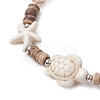 Summer Beach Starfish Turtle Adjustable Anklets AJEW-AN00634-02-3