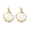 Brass Pave Shell Pendants KK-I708-13C-G-1