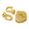 Brass Micro Pave Clear Cubic Zirconia Fold Over Clasps KK-A230-10G-2