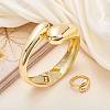 Brass Teardrop Open Cuff Rings & Open Cuff Bangles Jewelry Sets for Women SJEW-SZ0001-016G-6