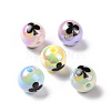 UV Plating Rainbow Iridescent Opaque Acrylic Beads OACR-C010-04-1