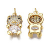 Brass Clear Cubic Zirconia Pendants KK-Q769-018-NF-2