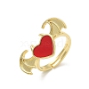 Heart with Wing Enamel Finger Rings RJEW-G337-05G-5