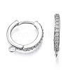 Brass Micro Pave Cubic Zirconia Huggie Hoop Earring Findings X-KK-T063-013P-NF-3