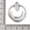 Moon 304 Stainless Steel Pendant Cabochon Setting STAS-P454-10P-3