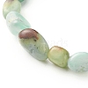 Natural Chrysoprase Nuggets Beads Bracelet for Men Women BJEW-JB06667-5