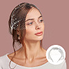 Bridal Flower Rhinestone Mesh Veil Cloth Hair Bands OHAR-WH0001-14A-5