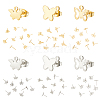 60Pcs 6 Style 304 Stainless Steel Stud Earring Findings STAS-DC0010-11-1