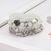 4Pcs Bohemian Style Alloy & Glass & Acrylic Charm Bracelets Set WG8E884-01-1