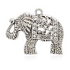 Alloy Rhinestone Elephant Pendants ALRI-J057-01AS-1
