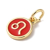 Real 18K Gold Plated Brass Enamel Charms KK-L216-001G-H03-2