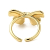 Bowknot Brass Finger Open Cuff Rings for Women RJEW-A048-29G-3