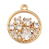Brass Micro Pave Clear Cubic Zirconia Pendants LS-ZIRC-U003-01G-01-1