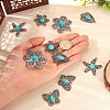 10Pcs 5 Styles Synthetic Turquoise Pendants TIBEP-TA0001-13-6