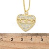 Brass Micro Pave Clear Cubic Zirconia Hollow Star Heart Pendant Necklaces for Women NJEW-M088-01G-02-3