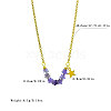 Bohemian Natural Amethyst Star Beads Pendant 304 Stainless Steel Chain Necklaces for Women WG45F40-01-2