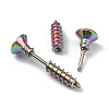 304 Stainless Steel Screw Shape Front Back Stud Earrings LS-STAS-WH0061-23M-3