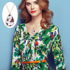 Cow Print Imitation Leather Teardrop Pendant Necklace & Dangle Earrings & Multi-Strand Bracelet JX529J-4
