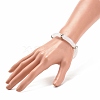 White Acrylic Curved Tube Chunky Stretch Bracelet with CCB Plastic for Women BJEW-JB08126-01-3