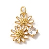 Brass Micro Pave Cubic Zirconia Pendants KK-K358-01D-G-1