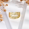 Rack Plating Brass Cuff Finger Rings for Women RJEW-M028-23G-1