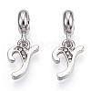 Platinum Rack Plating Alloy Rhinestone European Dangle Charms PALLOY-T048-36P-Y-1