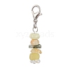 Natural Quartz Crystal & Lemon Jade & Citrine & Prehnite Chips Pendant Decoration HJEW-JM02346-02-1