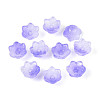 Transparent Two Tone Spray Painted Glass Bead Caps A-GLAA-Q089-002B-004-1