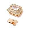 Brass Micro Pave Cubic Zirconia Box Clasps KK-B100-056G-3