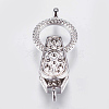 Brass Fold Over Magnetic Clasps X-KK-G338-01P-1