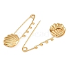 Shell Shape 304 Stainless Steel Safety Pins Brooch Findings SA-CBA098D-16F-G04-2
