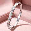 304 Stainless Steel Pave Clear Cubic Zirconia Hinged Cuff Bangles for Women WGF7C0B-01-1