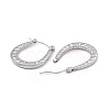 Non-Tarnish 304 Stainless Steel Horseshoe Hoop Earrings for Women EJEW-B018-05P-2