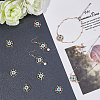 HOBBIESAY 10Pcs Brass Colorful Cubic Zirconia Connector Charms FIND-HY0001-22-4