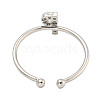 Rack Plating Brass Open Cuff Rings for Women RJEW-F162-02P-P-3