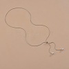 Alloy Snake Chain Slider Lariat Necklaces with Plastic Imitation Pearl Round Beads WG87CD3-02-1
