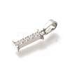 Ion Plating(IP) 304 Stainless Steel Micro Pave Cubic Zirconia Pendants STAS-H228-02P-01-2