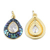 Brass Pave Clear Cubic Zirconia Pendants KK-N227-94-3