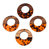 Transparent Resin & Walnut Wood Pendants RESI-TAC0017-74-B01-1