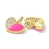 Eco-Friendly Brass Micro Pave Clear Cubic Zirconia Enamel Pendant ZIRC-C021-45G-08-2