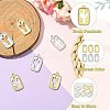 6Pcs 2 Colors Brass Micro Pave Cubic Zirconia Pendants KK-CJ0003-22-3