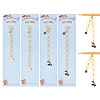 Cow with Sakura Alloy Enamel Pendant Knitting Row Counter Chains HJEW-AB00390-1