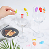  2 Sets 2 Style Silicone Wine Glass Charms DIY-NB0010-54-3